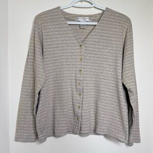 Free w/ Purchase Geoffrey Beene Sport Button Up Cardigan Top Size Large Neutral